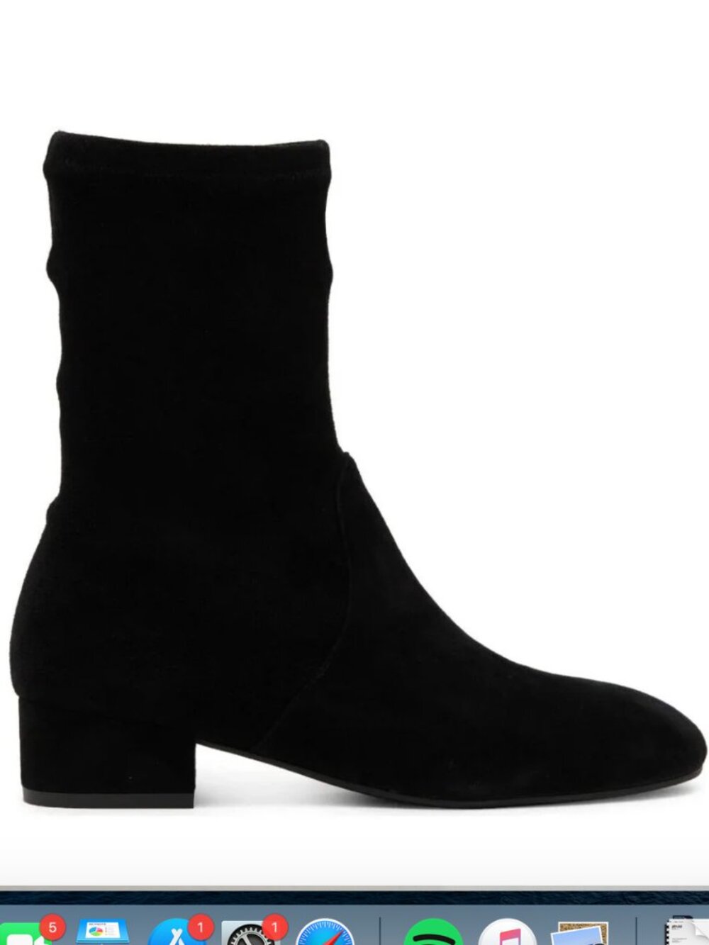 STUART WEITZMAN Raissa Calf Booties, Black Suede, Size 8.5/39